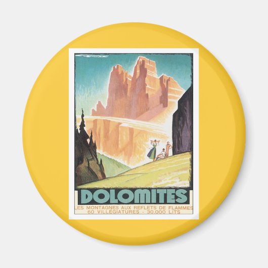 Vintage Dolomiten Berg Magnet (Vorne)
