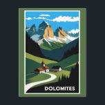Vintage Dolomiten Berge Italien Landschaft Postkarte<br><div class="desc">Jeder würde Liebe haben,  diese Vintage Reise-Postkarte mit einer Retro-Darstellung der Landschaft der Dolomiten in Italien zu erhalten!</div>