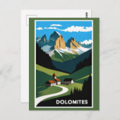 Vintage Dolomiten Berge Italien Landschaft Postkarte (Vorne/Hinten)