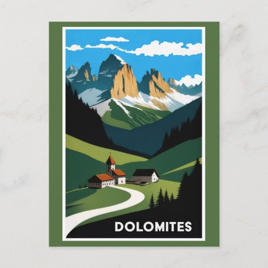 Vintage Dolomiten Berge Italien Landschaft Postkarte (Vorderseite)