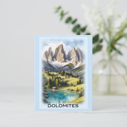 Vintage Dolomiten Berge Italien Landschaft Postkarte (Stehend Vorderseite)