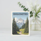 Vintage Dolomiten Berge Italien Landschaft Postkarte (Stehend Vorderseite)