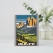 Vintage Dolomiten Berge Italien Landschaft Postkarte (Stehend Vorderseite)