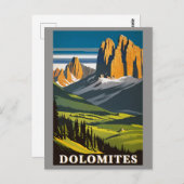Vintage Dolomiten Berge Italien Landschaft Postkarte (Vorne/Hinten)