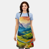 Vintage Dolomiten Italien Art Schürze (Getragen)