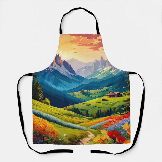 Vintage Dolomiten Italien Art Schürze (Vorderseite)