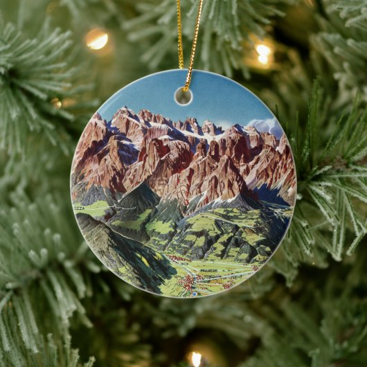 Vintage Dolomiten - Italien Karte Keramik Ornament (Baum)