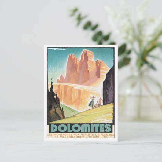 Vintage Dolomiten Postkarte (Stehend Vorderseite)