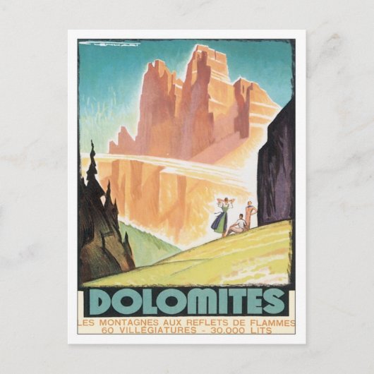Vintage Dolomiten Postkarte (Vorderseite)