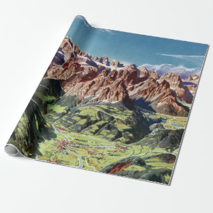 Vintage Dolomiten Reliefkarte Italien Geschenkpapier
