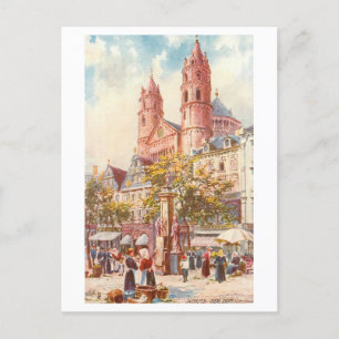 Vintage Dom/Kathedrale Würmer Deutschland Postkarte