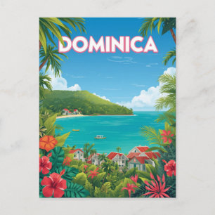 Vintage Dominica Tropical Island Travel Postkarte