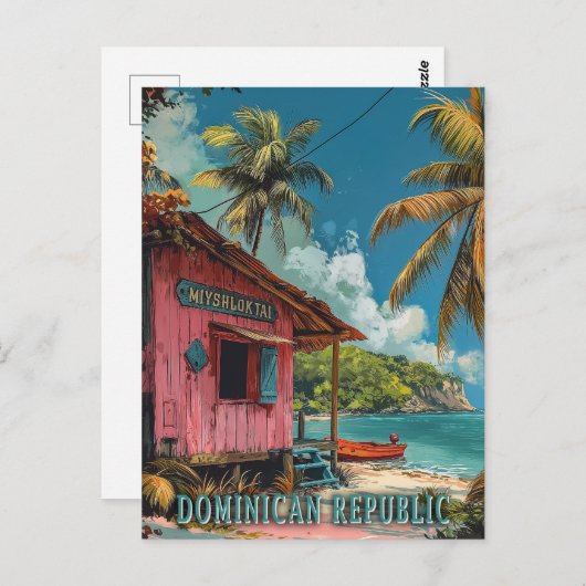 Vintage Dominikanische Republik Postkarte (Vorne/Hinten)