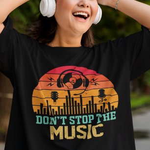 Vintage Don’t Stop The Music Musiker Kopfhörer T-Shirt