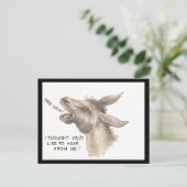 Vintage Donkey-Comicen Postkarte (Stehend Vorderseite)