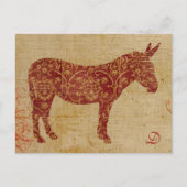 Vintage Donkey-Silhouette Monogramm Postkarte (Vorderseite)