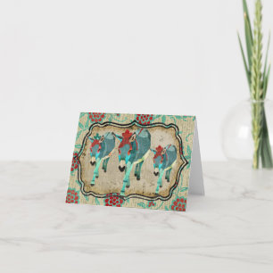 Vintage Donkeys Notecard Karte