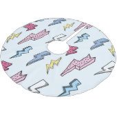 Vintage Donner-Nahtlose Illustration Polyester Weihnachtsbaumdecke (Schrägansicht)