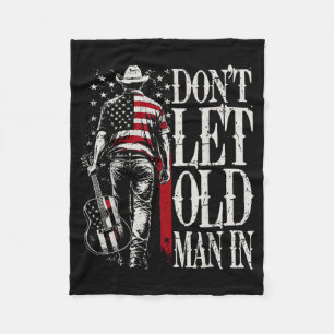 Vintage Dont Let Old Man In Amerikanische Flagge L Fleecedecke