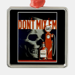 Vintage "Don't Mix ‘Em’-Ornament Silbernes Ornament