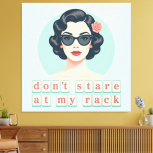 Vintage Don't Stare At My Rack Lustig Mahjong Leinwanddruck