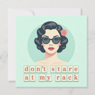 Vintage Don't Stare At My Rack Lustiger Mahjong Einladung