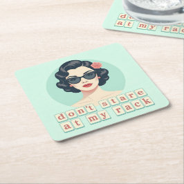 Vintage Don't Stare At My Rack Lustiger Mahjong Rechteckiger Pappuntersetzer