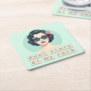 Vintage Don't Stare At My Rack Lustiges Mahjong Rechteckiger Pappuntersetzer