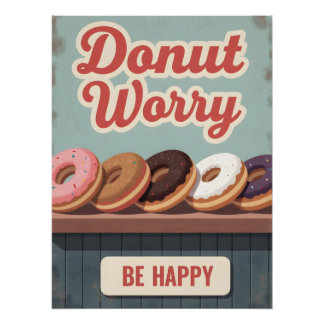 Vintage-Donut-Plakat – Retro-Nachspeisen-Wandkunst Poster