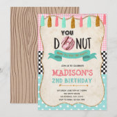 Vintage Donuts Geburtstagsfeier Einladung (Vorne/Hinten)