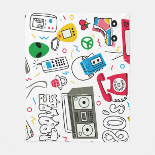 Vintage Doodle-Kollektion der 80er Jahre. Fleecedecke