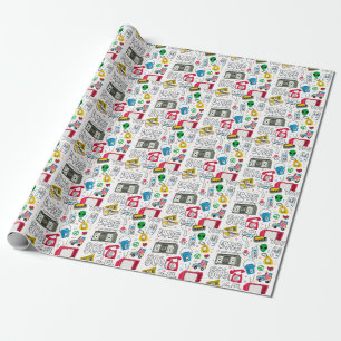 Vintage Doodle-Kollektion der 80er Jahre. Geschenkpapier