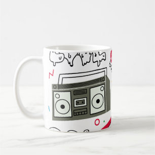 Vintage Doodle-Kollektion der 80er Jahre. Kaffeetasse