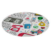 Vintage Doodle-Kollektion der 80er Jahre. Schneidebrett (Ecke)