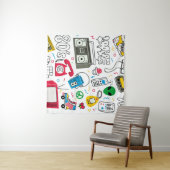 Vintage Doodle-Kollektion der 80er Jahre. Wandteppich (Beispiel (Horizontal))