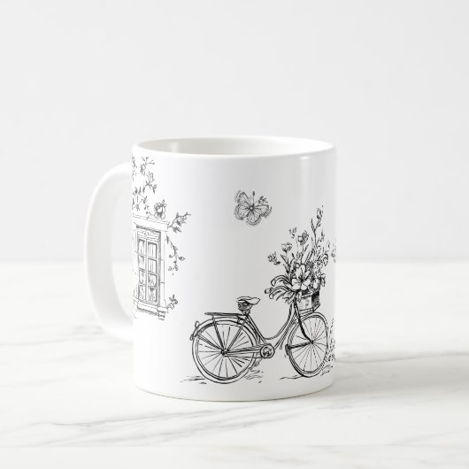 Vintage Doodles-Sammlung skizziert Kaffeetasse (Vorderseite Links)