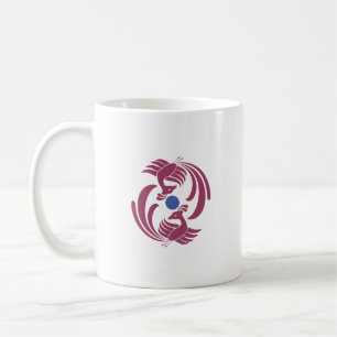 vintage Doppel-Phoenix Kaffeetasse
