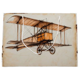 Vintage Doppeldecker Große Geschenktüte