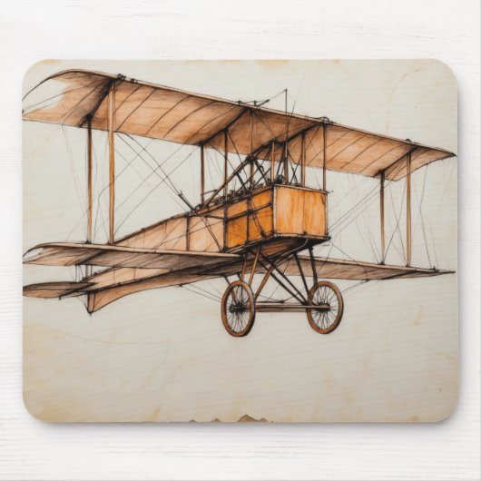 Vintage Doppeldecker Mousepad (Vorne)