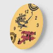 Vintage Doppeldeckeruhr Große Wanduhr (Winkel)