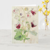 Vintage Doppelkarnation-Stripte Kolumne Karte (Gelbe Blume)