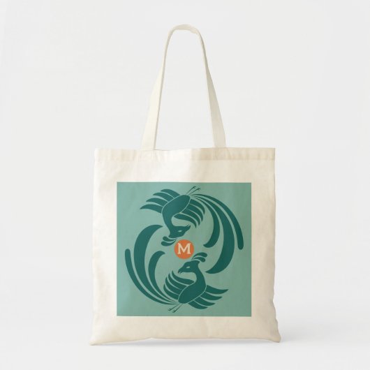 Vintage Doppelkrane grün Tragetasche (Vorne)