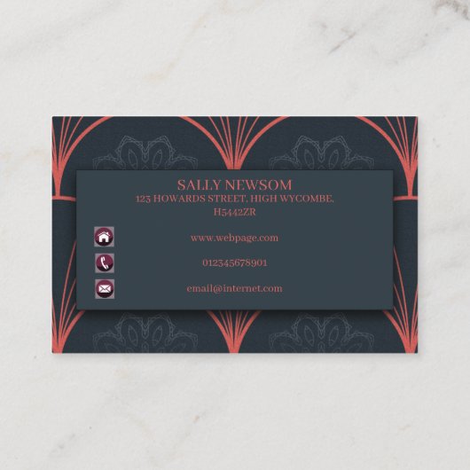 Vintage doppelseitige Visitenkarte (Rückseite)