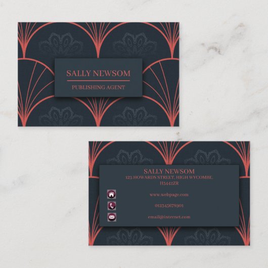 Vintage doppelseitige Visitenkarte (Vorne/Hinten)