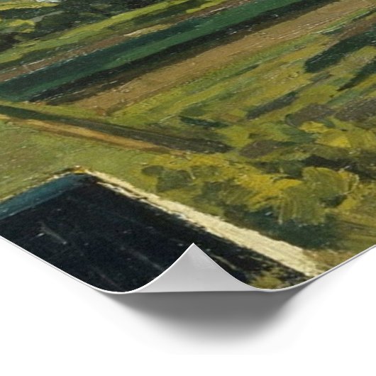 Vintage Dorflandschaft Malerei Poster (Ecke)