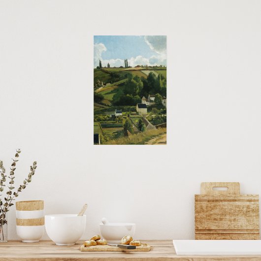 Vintage Dorflandschaft Malerei Poster (Küche)