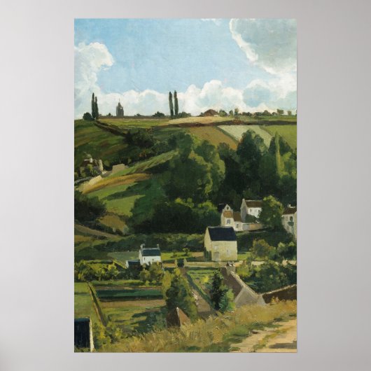 Vintage Dorflandschaft Malerei Poster (Vorne)