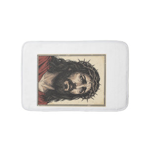 Vintage-Dornenkronen-Religionsportrait-Vektor-Art_ Badematte