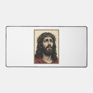 Vintage-Dornenkronen-Religionsportrait-Vektor-Art_ Schreibtischunterlage