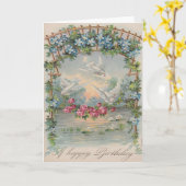 Vintage Dosen und Rose Geburtstagskarte Karte (Gelbe Blume)